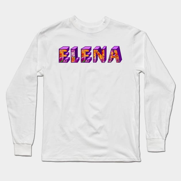 Top 10 best personalised gifts 2022  - Elena personalised,personalized floral - custom name in ombre Long Sleeve T-Shirt by Artonmytee